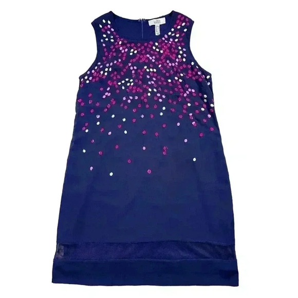 BADGLEY MISCHKA Shift Dress With Beaded & Embroidered Accents SIZE-12 - Picture 1 of 6
